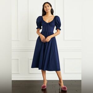 NWOT Hill House Ophelia Dress in Navy Popljn, M